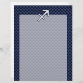 射手座〔占星術の〕十二宮図サインオンブルーカーボンファイバースタイル (正面/裏面)