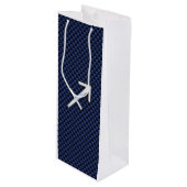 射手座〔占星術の〕十二宮図サインオンブルーカーボンファイバープリント ワインギフトバッグ (正面アングル)