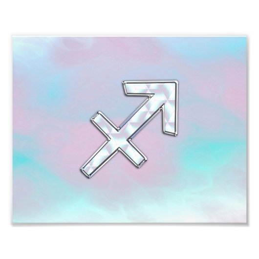 射手座〔占星術の〕十二宮図サインオンマザーオブパールスタイル フォトプリント            (正面)