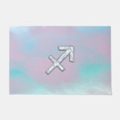 射手座〔占星術の〕十二宮図サインオンマザーオブパールデコール ドアマット (正面)