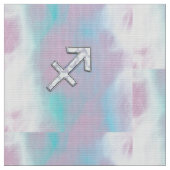 射手座〔占星術の〕十二宮図サインオンマザーオブパールデコール ファブリック (クローズアップ)