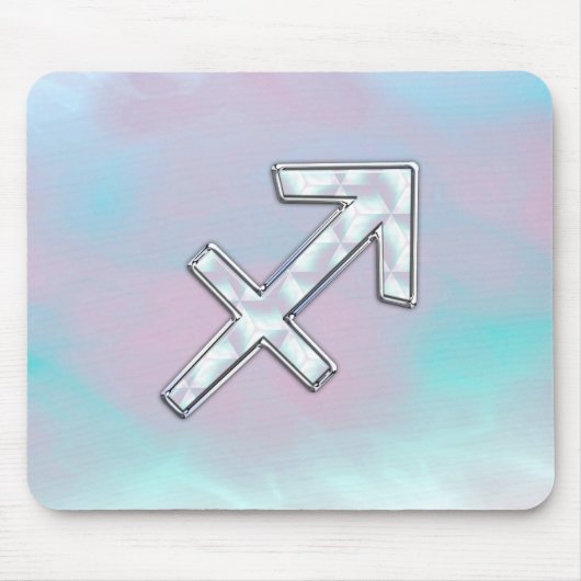 射手座〔占星術の〕十二宮図サインオンマザーオブパールデコール マウスパッド (正面)