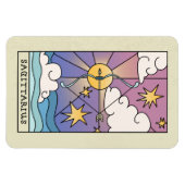 射手座〔占星術の〕十二宮図サイン抽象芸術アートヴィンテージ マグネット (横)