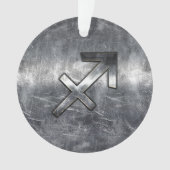 射手座〔占星術の〕十二宮図シルバー動揺してスチールの外観 オーナメント (正面)