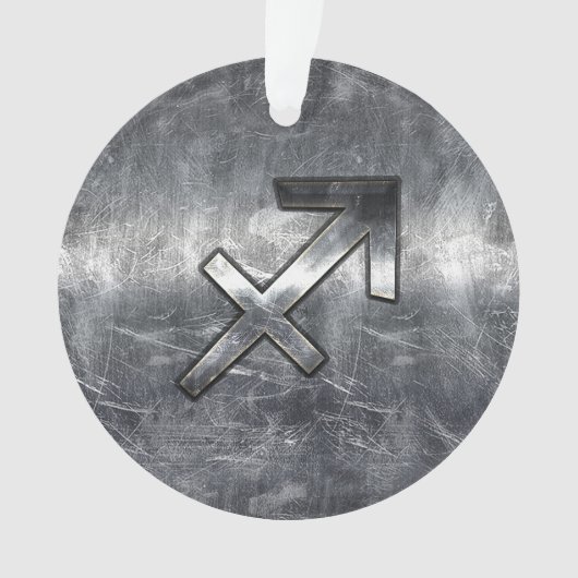 射手座〔占星術の〕十二宮図シルバー動揺してスチールの外観 オーナメント (正面)