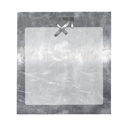 射手座〔占星術の〕十二宮図シルバー動揺してスチールの外観 ノートパッド (正面)