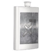 射手座〔占星術の〕十二宮図シルバー動揺してスチールの外観 フラスク (右)