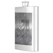 射手座〔占星術の〕十二宮図シルバー動揺してスチールの外観 フラスク (左)