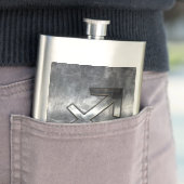 射手座〔占星術の〕十二宮図シルバー動揺してスチールの外観 フラスク (インサイチュ)