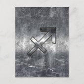 射手座〔占星術の〕十二宮図シルバー動揺してスチールの外観 ポストカード (正面)