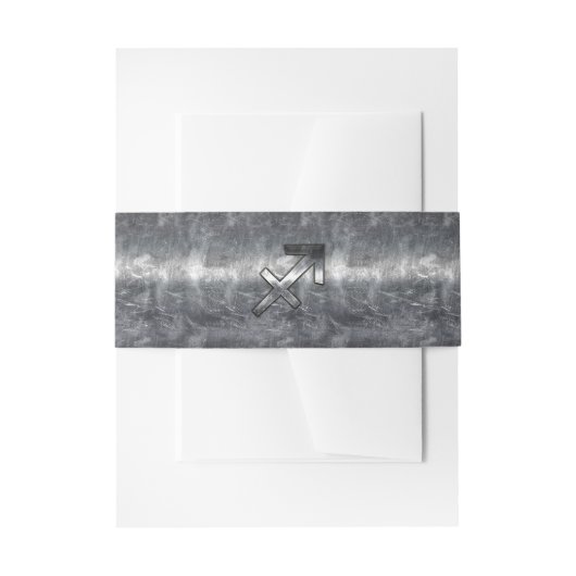 射手座〔占星術の〕十二宮図シルバー動揺してスチールの外観 招待状ベリーバンド (正面例)