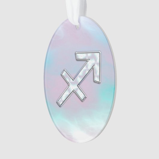 射手座〔占星術の〕十二宮図シンボルマザーオブパールスタイル オーナメント (正面)