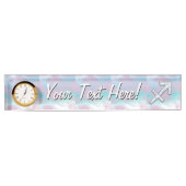 射手座〔占星術の〕十二宮図シンボルマザーオブパールスタイル デスクネームプレート (正面)