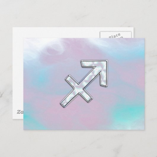 射手座〔占星術の〕十二宮図シンボルマザーオブパールスタイル ポストカード (正面/裏面)