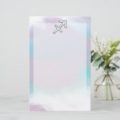 射手座〔占星術の〕十二宮図シンボルマザーオブパールスタイル 便箋 (スタンド正面)