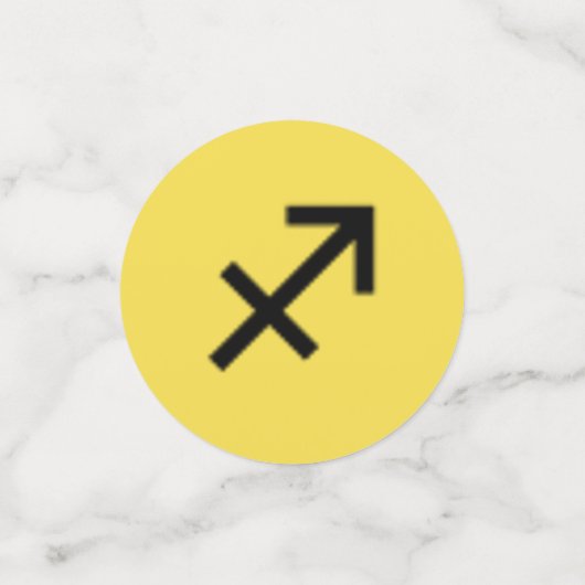 射手座〔占星術の〕十二宮図シンボル標準by K Yoncich コンフェッティ (スモール正面)