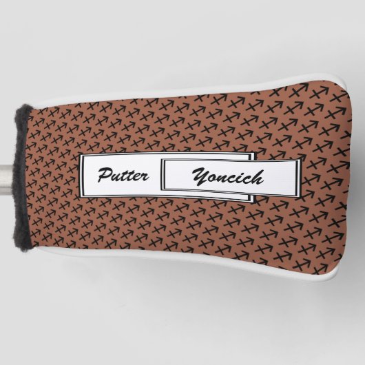 射手座〔占星術の〕十二宮図シンボル標準by K Yoncich ゴルフヘッドカバー (正面)