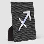 射手座〔占星術の〕十二宮図シンボル炭炭素繊維 フォトプラーク (側面)