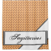 射手座〔占星術の〕十二宮図シンボル要素by K Yoncich シャワーカーテン (正面)