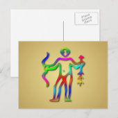 射手座〔占星術の〕十二宮図スターサインレインボー ポストカード (正面/裏面)