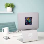 射手座〔占星術の〕十二宮図ステッカー、天空〔占星術の〕十二宮図 シール (デスク上のノートパソコン)