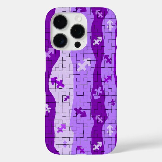 射手座〔占星術の〕十二宮図ストライプ Case-Mate iPhoneケース (裏面)