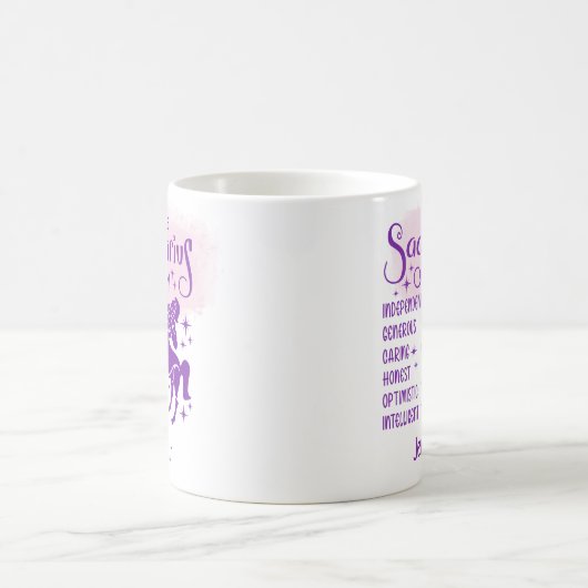 射手座〔占星術の〕十二宮図パーソナライズされた形質占星術 コーヒーマグカップ (中央)