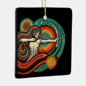 射手座〔占星術の〕十二宮図ホリデーオーナメント パーソナライズされた セラミックオーナメント (右)