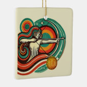 射手座〔占星術の〕十二宮図ホリデーオーナメント パーソナライズされた セラミックオーナメント (右)