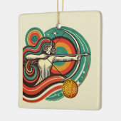 射手座〔占星術の〕十二宮図ホリデーオーナメント パーソナライズされた セラミックオーナメント (左)