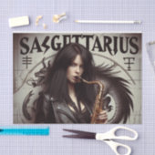 射手座〔占星術の〕十二宮図ミュージシャンサクソフォンデクページ 薄葉紙 (クラフト)