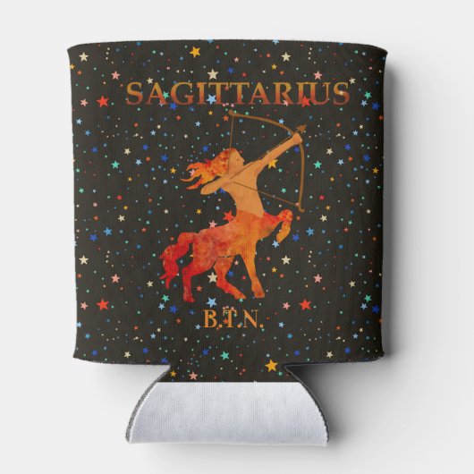 射手座〔占星術の〕十二宮図モダンパーソナライズされた 缶クーラー (裏面)