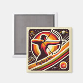 射手座〔占星術の〕十二宮図レトロ磁石 マグネット (正面/裏面)