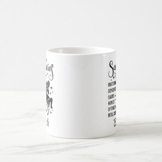 射手座〔占星術の〕十二宮図占星術名前をカスタムする コーヒーマグカップ (中央)