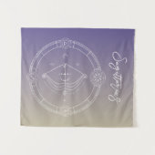 射手座〔占星術の〕十二宮図占星術星形勾配 タペストリー (正面(横))