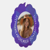 射手座〔占星術の〕十二宮図星占いサイン写真誕生日 オーナメントカード (右)