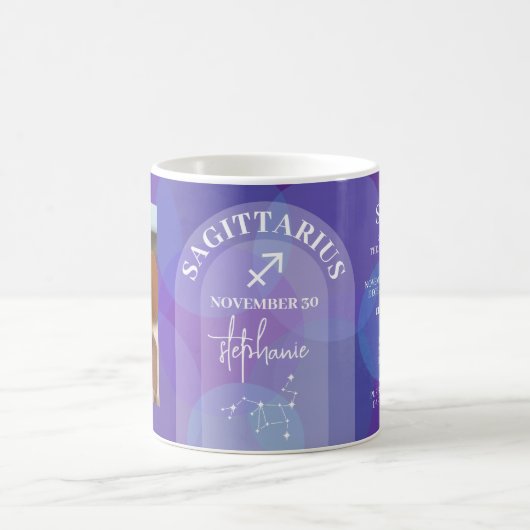 射手座〔占星術の〕十二宮図星占いサイン写真誕生日 コーヒーマグカップ (中央)