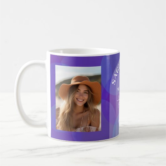 射手座〔占星術の〕十二宮図星占いサイン写真誕生日 コーヒーマグカップ (左)