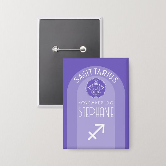 射手座〔占星術の〕十二宮図星占いサイン写真誕生日 缶バッジ (正面/裏面)