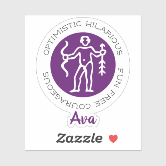 射手座〔占星術の〕十二宮図星印の特徴パープルステッカー シール (シート)