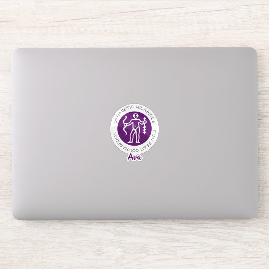 射手座〔占星術の〕十二宮図星印の特徴パープルステッカー シール (コンピューター)