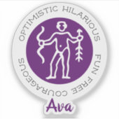 射手座〔占星術の〕十二宮図星印の特徴パープルステッカー シール (正面)