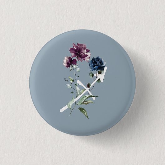 射手座〔占星術の〕十二宮図星座 缶バッジ (正面)