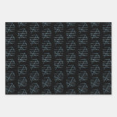 射手座〔占星術の〕十二宮図標識おもしろい引用文B&W ラッピングペーパーシート (正面3)