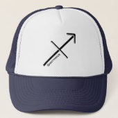 射手座、〔占星術の〕十二宮図標識抽象デザイン、 キャップ (正面)