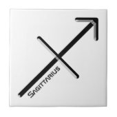 射手座、〔占星術の〕十二宮図標識抽象デザイン、 タイル (正面)