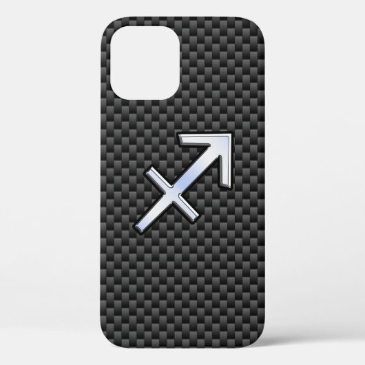 射手座〔占星術の〕十二宮図標識炭素繊維スタイル Case-Mate iPhoneケース (裏面)