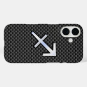 射手座〔占星術の〕十二宮図標識炭素繊維スタイル Case-Mate iPhoneケース (裏面 (横))
