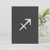 射手座〔占星術の〕十二宮図標識黒炭素繊維プリント (スタンド正面)