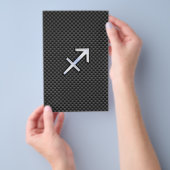 射手座〔占星術の〕十二宮図標識黒色炭素繊維プリント チラシ (ハンドル)